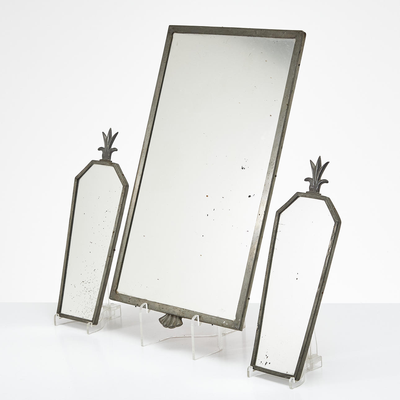 Et sæt med 3 svenske Grace spejle, tin.