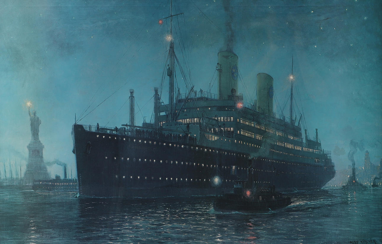 ALEXANDER KIRCHER. Según. «Ms. Kungsholm», impresión enmarcada.