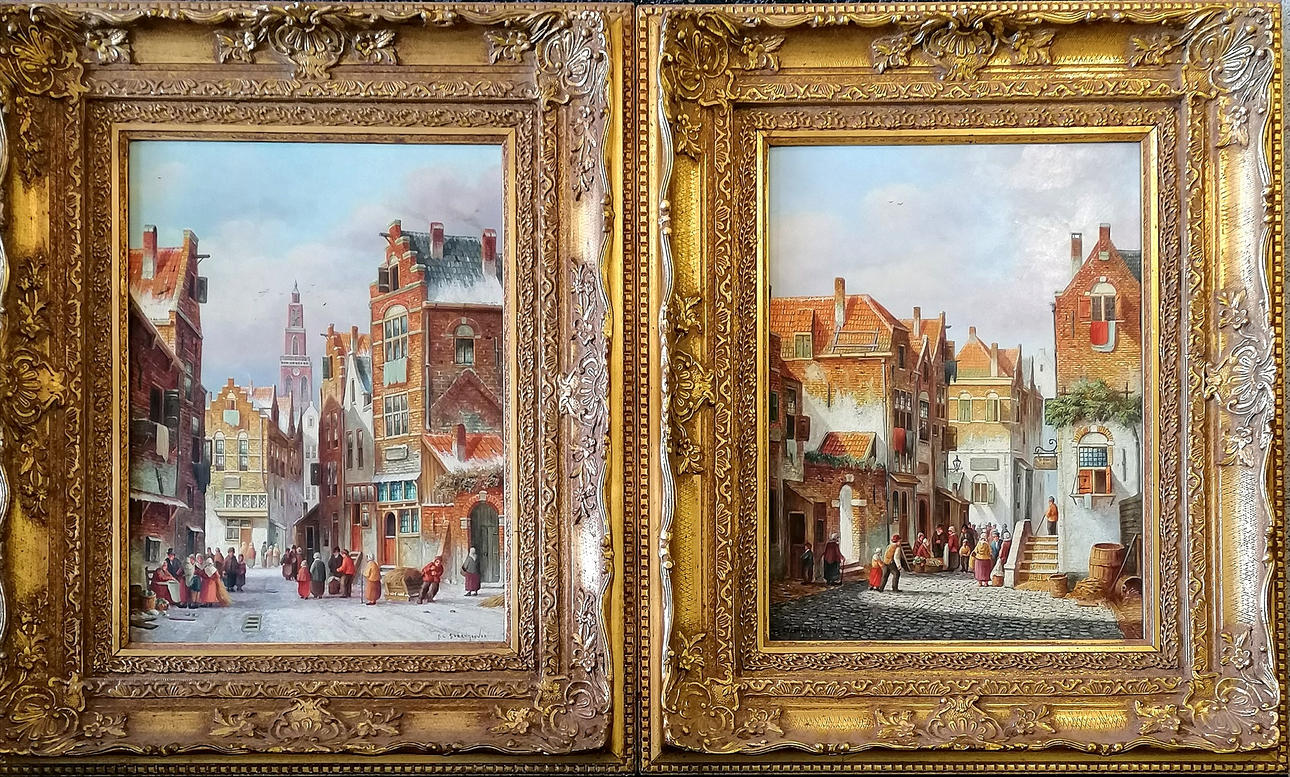 PIETER C. STEENHOUWER. PAAR ÖLGEMÄLDE.