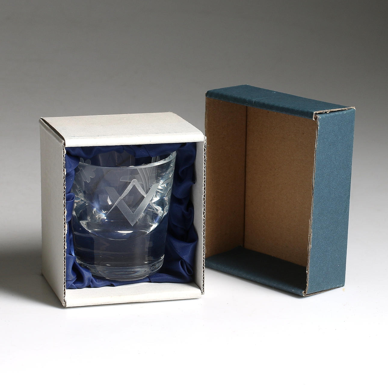 FRIMURARGLAS, "Mansonic Firing Glass", England, 1900-talets mitt.