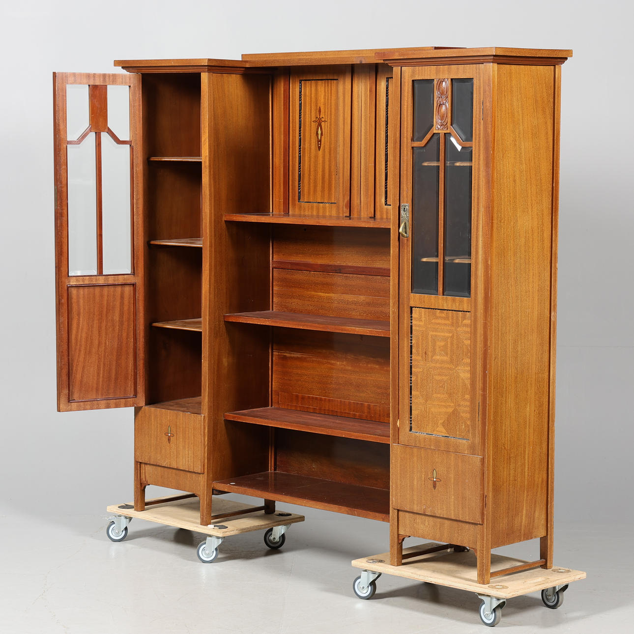 LIBRARY CABINET, intarsia.
