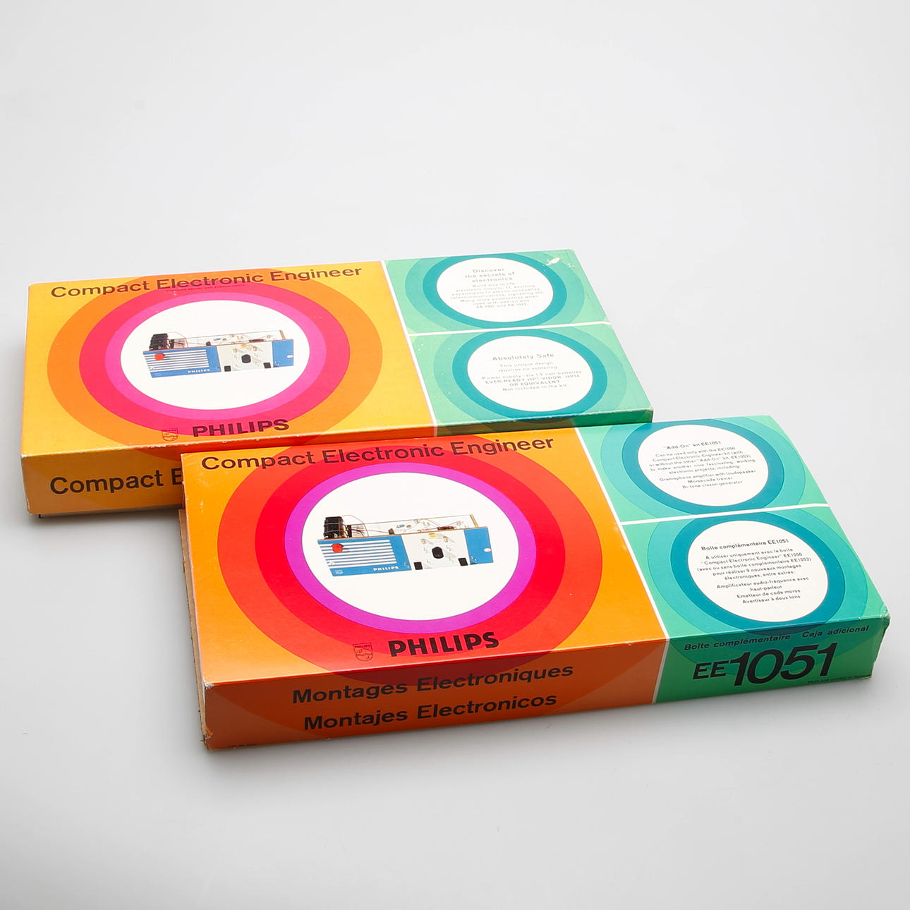 ELEKTRONIKBYGGSATSER, 2 st, Philips, 1960/70-tal.