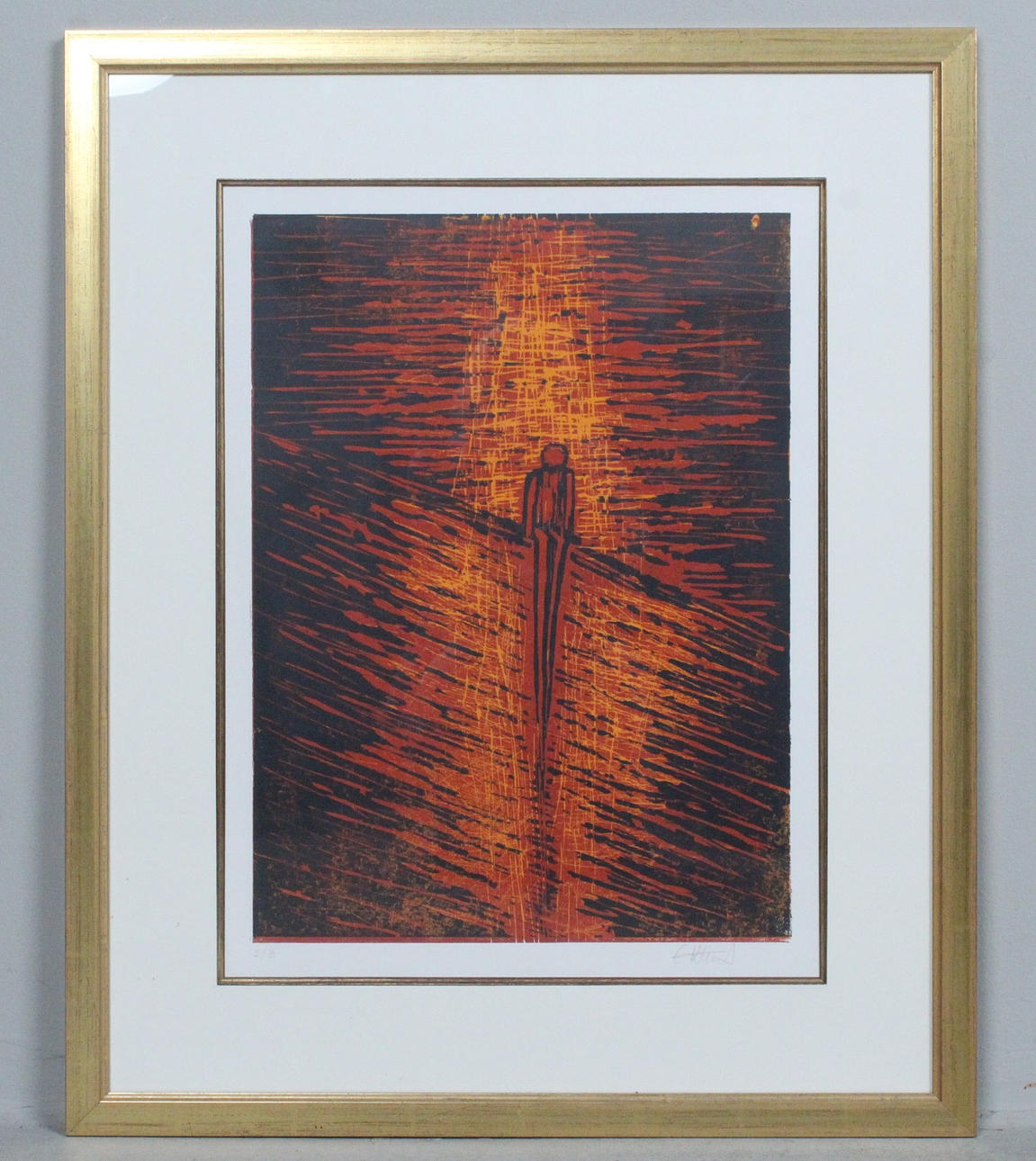 Unknown artist, color lithograph, “Untitled” signed, limited.