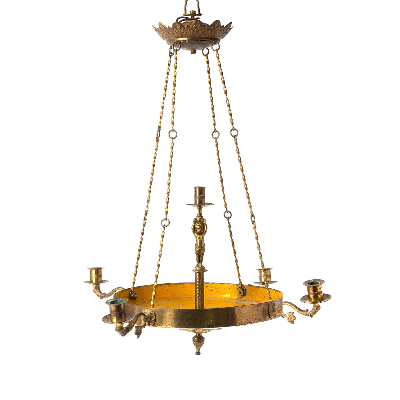 CEILING LAMP. Brass, empiric style.