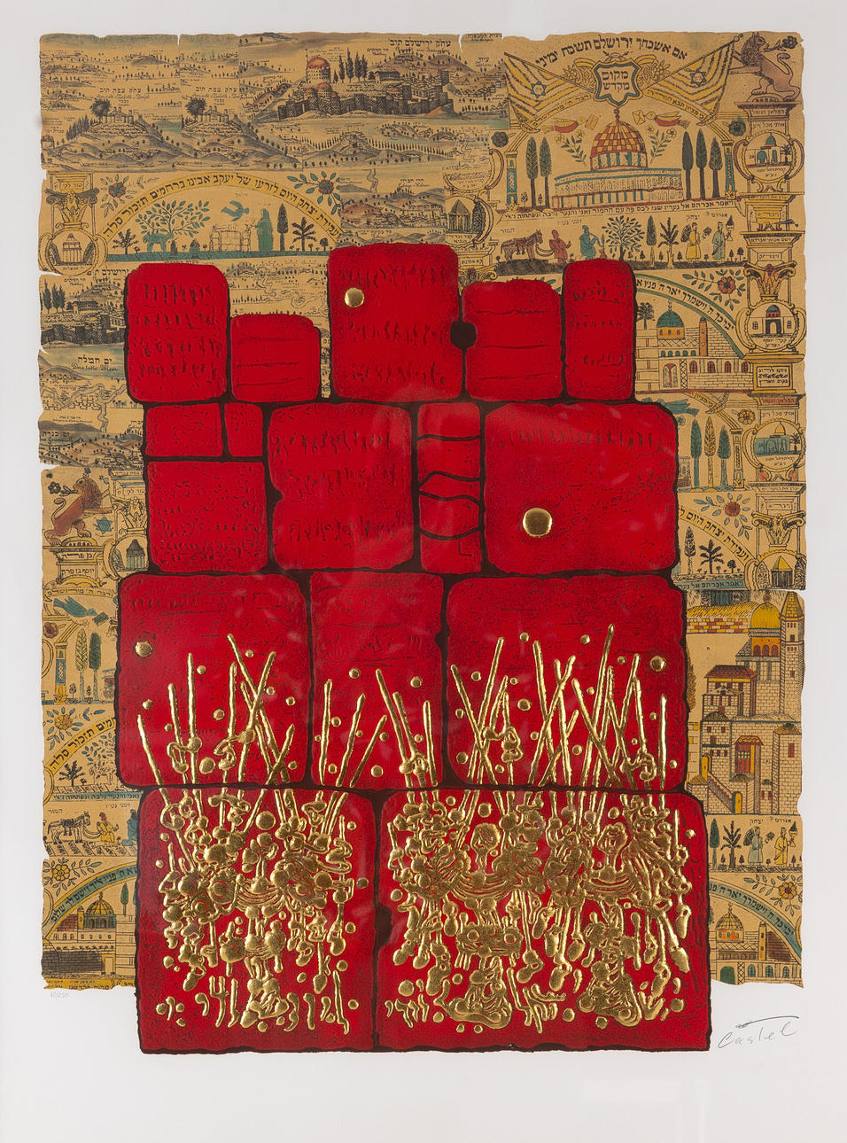 MOSHE ELAZAR CASTEL. “Untitled.” lithograph.