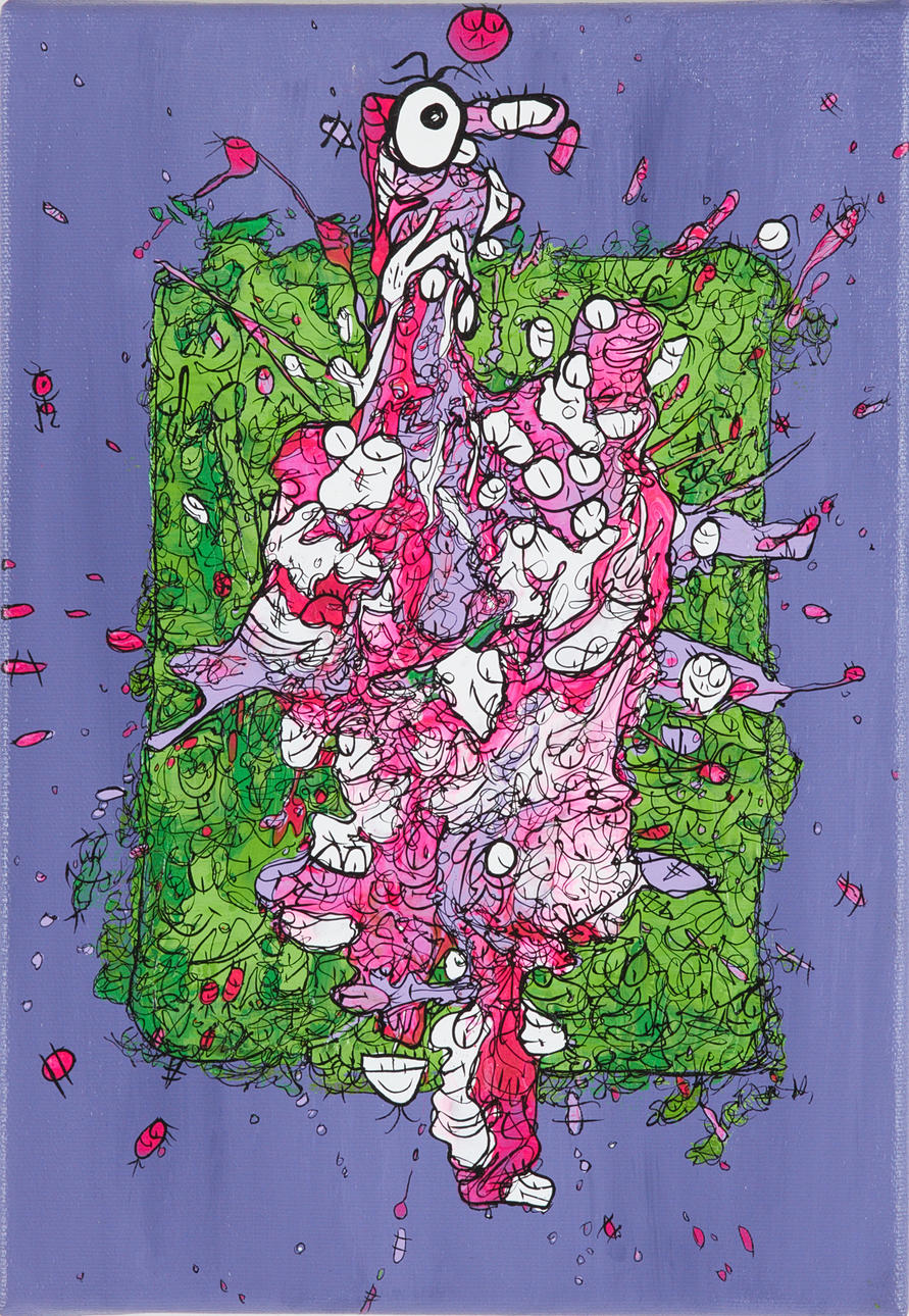 VHILO H PERSSON. “You look a little funky”, signed and dated 2022, verso, acrylic on canvas.