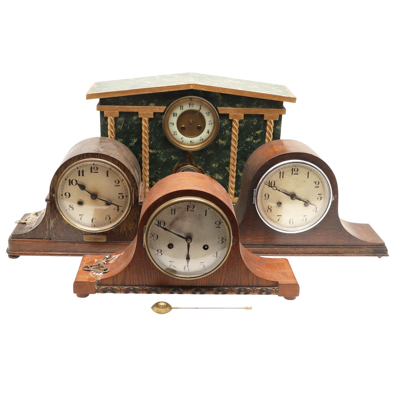 THREE 1930S/40S OAK CASED EIGHT DAY MANTEL CLOCKS. Clocks & Watches ...