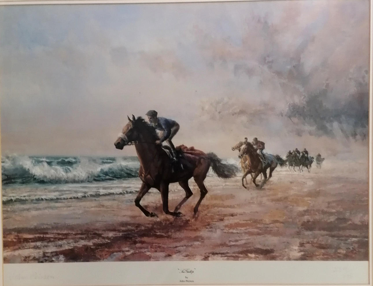 JOHN PEIRSON SIGNED PRINT 'SEA GALLOP'.