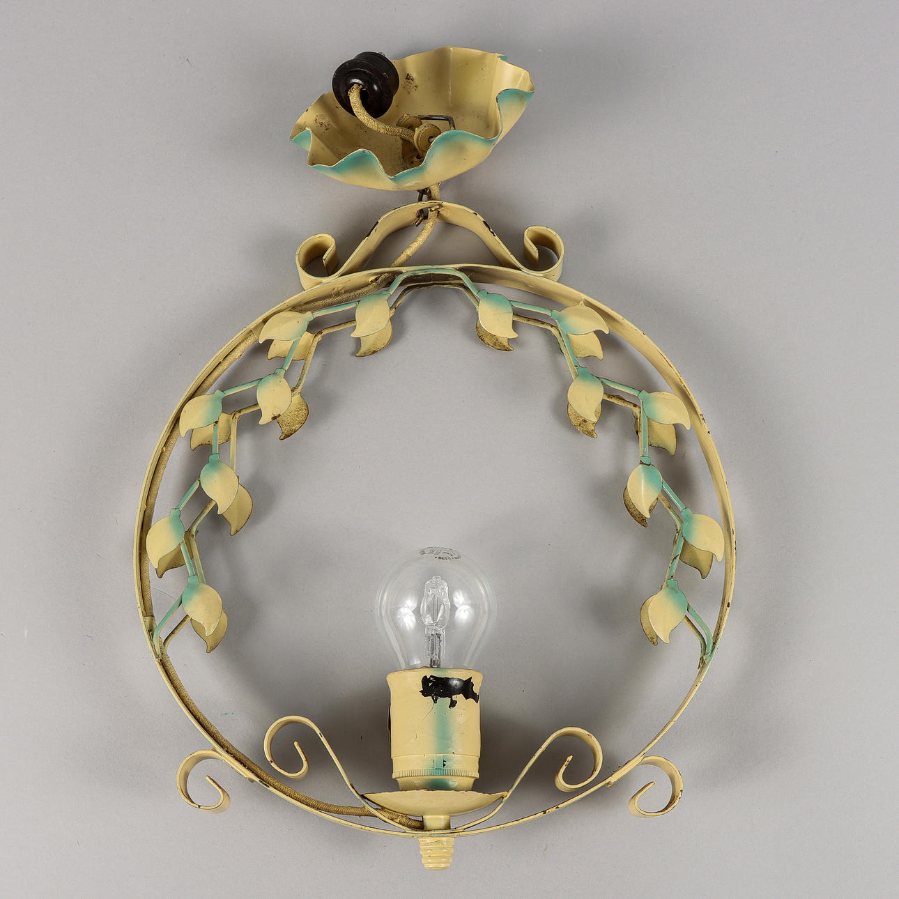 A metal ceiling lamp, 1940s.