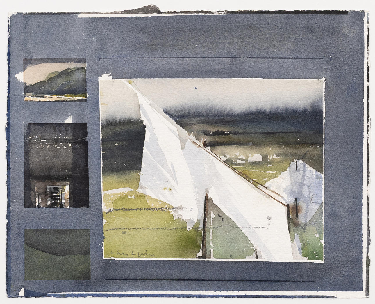 LARS LERIN. “Typical Scotland”, watercolour, signed.