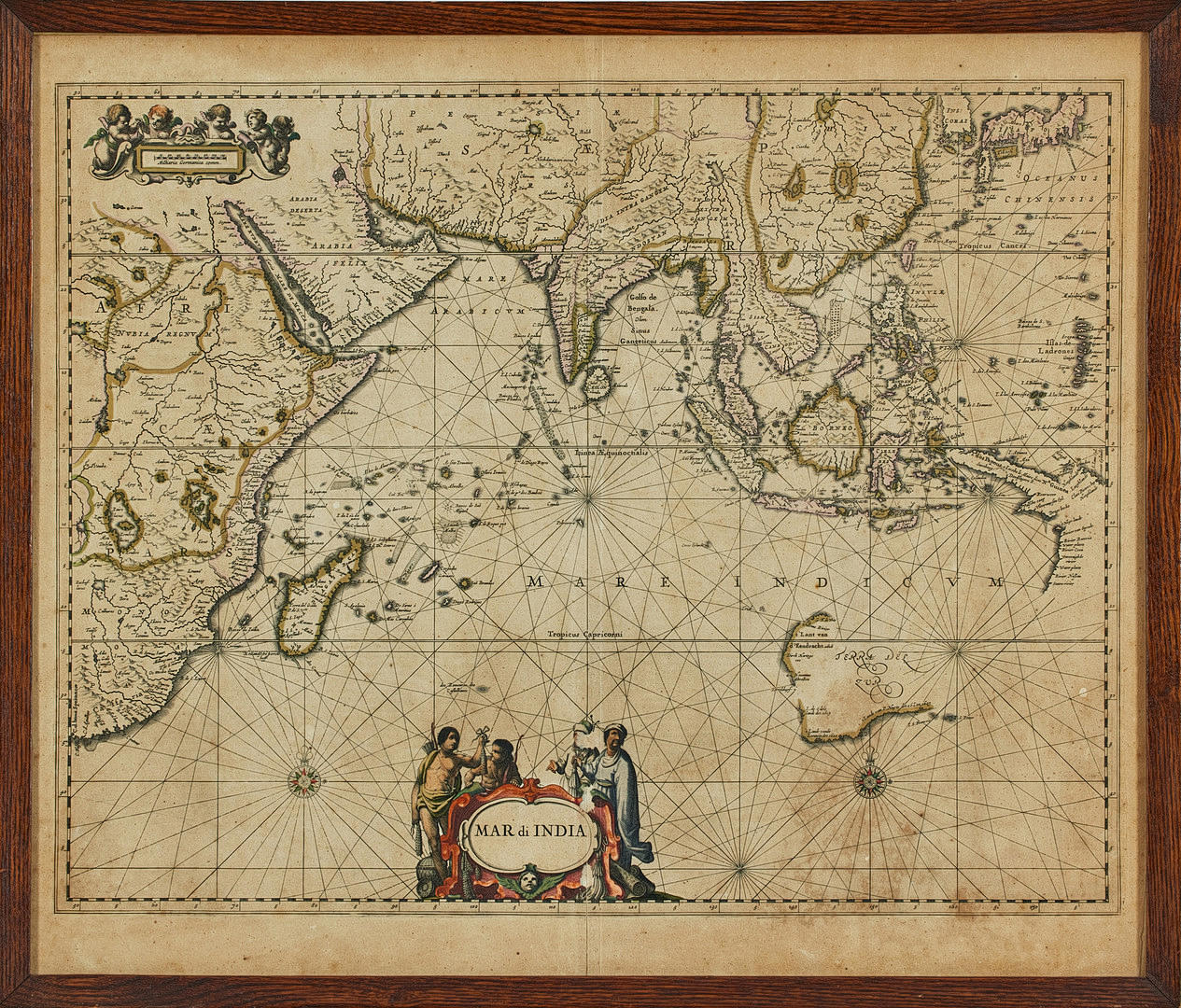 JANSSONIUS'S MAP ON THE INDIAN OCEAN, Mar di India, c. 1650. Böcker ...