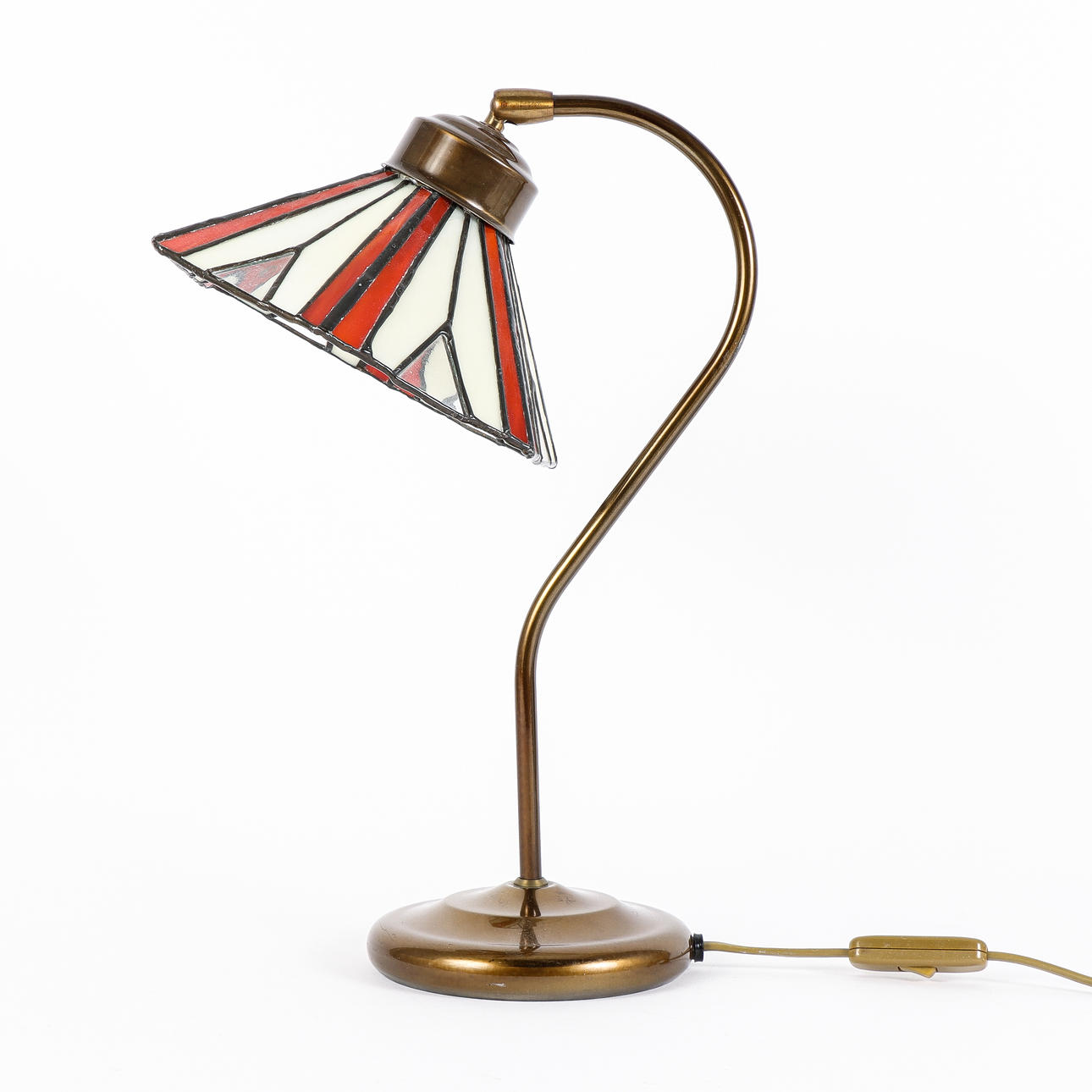 TABLE LAMP with glass screen.