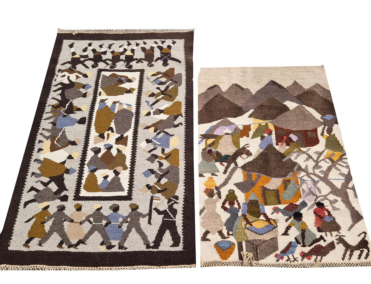 TWO SOUTH AMERICAN FLATWEAVES (2).