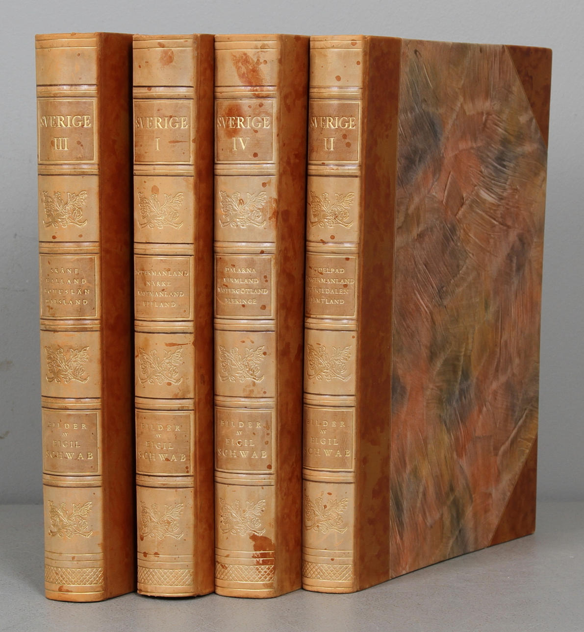 BÖCKER, 4 st, "Sverige", Karl Ragnar Gierow, Albert Bonnier, Stockholm 1938.