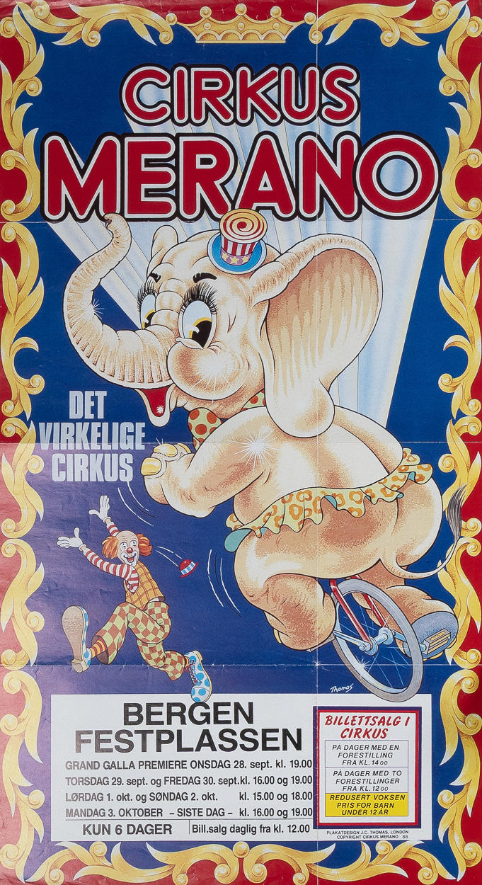 9 ST. ORGINALAFFISCHER FÖR CIRKUS.