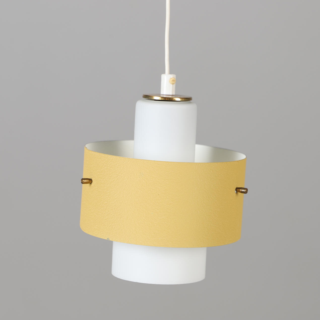 A glass/sheet ceiling lamp, mid 20th century.