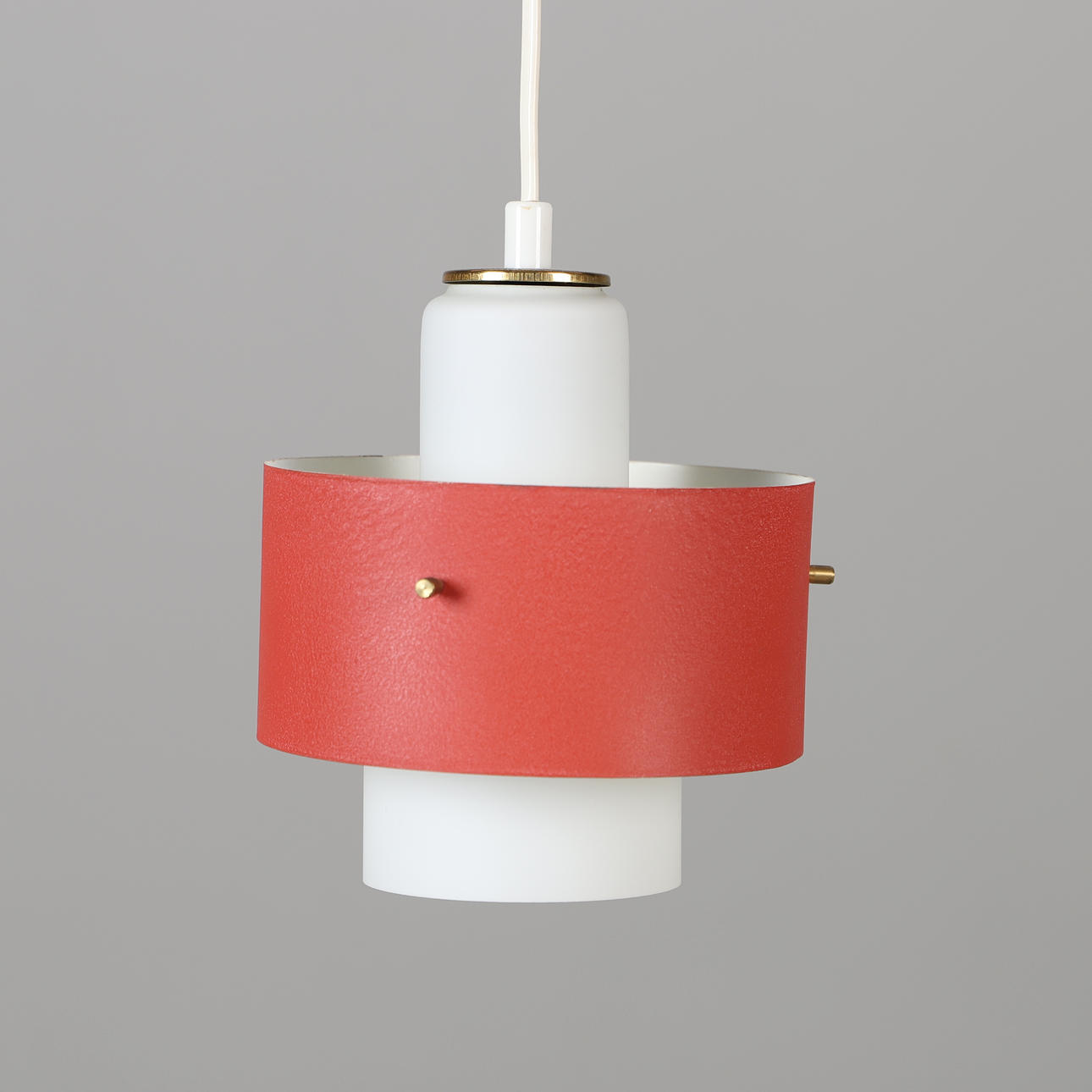 A glass/sheet ceiling lamp, mid 20th century.