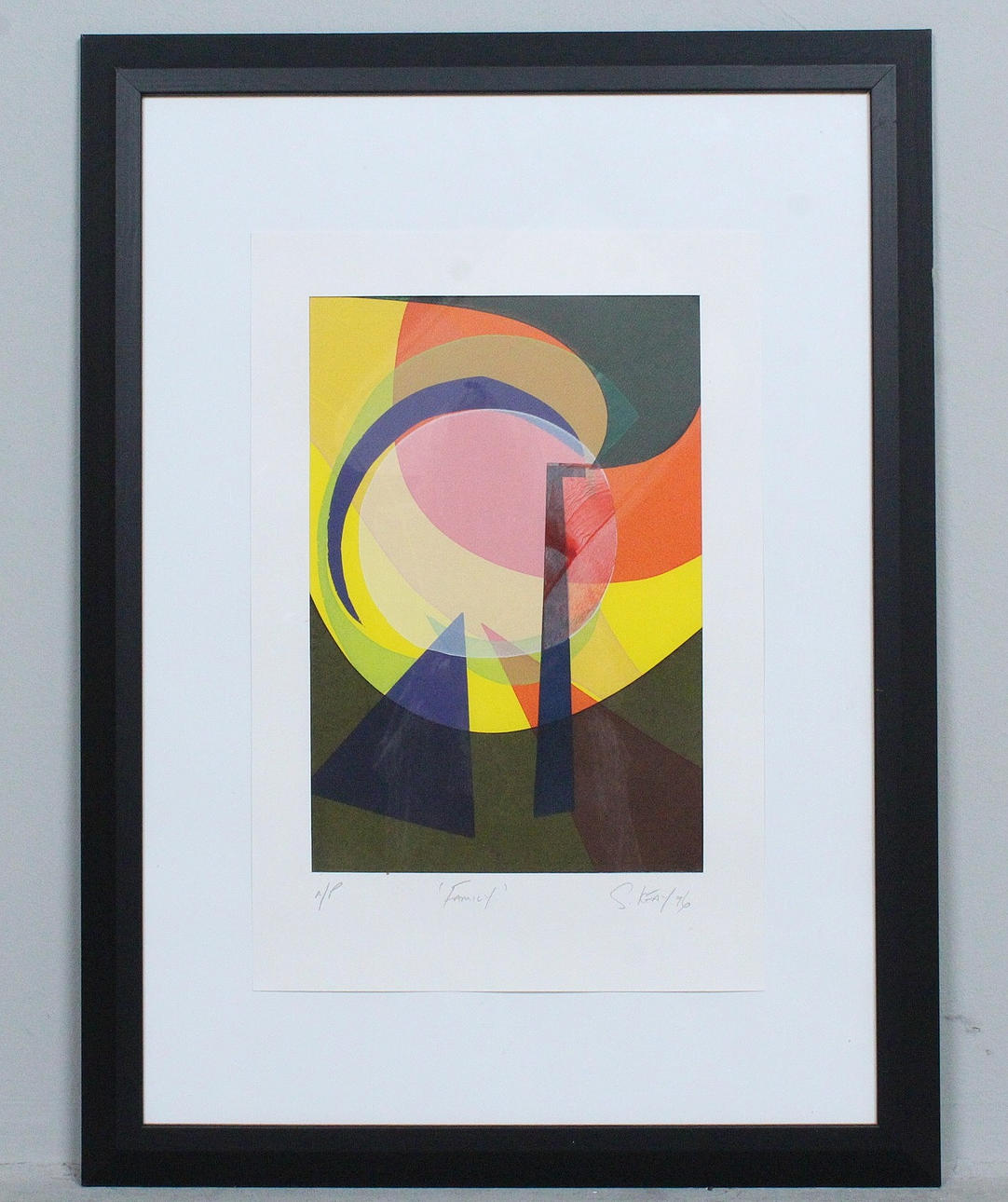 Unknown artist. 'Family', lithograph, Ed. 1/8, signed.