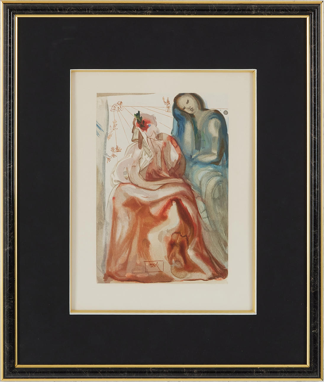 SALVADOR DALÍ. After. from Dante's divine commedi, offset print, signed in sheet metal.