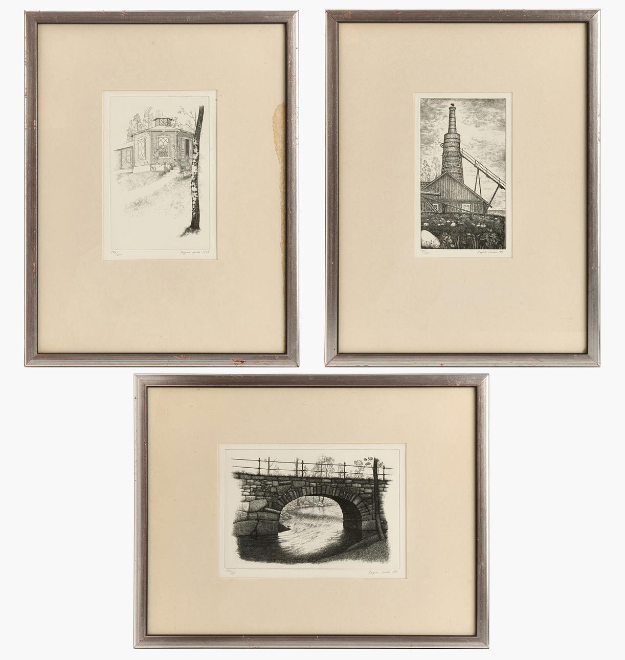 RAGNAR LINDÉN (1919-1989). Three etchings, signed and dated 1978, numbered 173/210.
