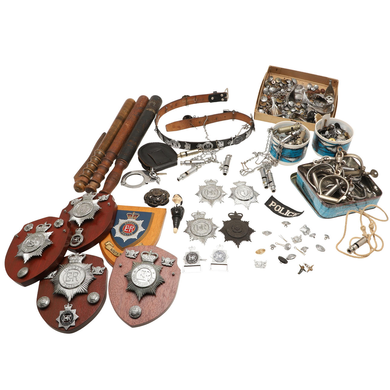 EINE GROSSE SAMMLUNG VIKTORIANISCHER UND SPÄTERER POLIZEILICHER GEGENSTÄNDE.
