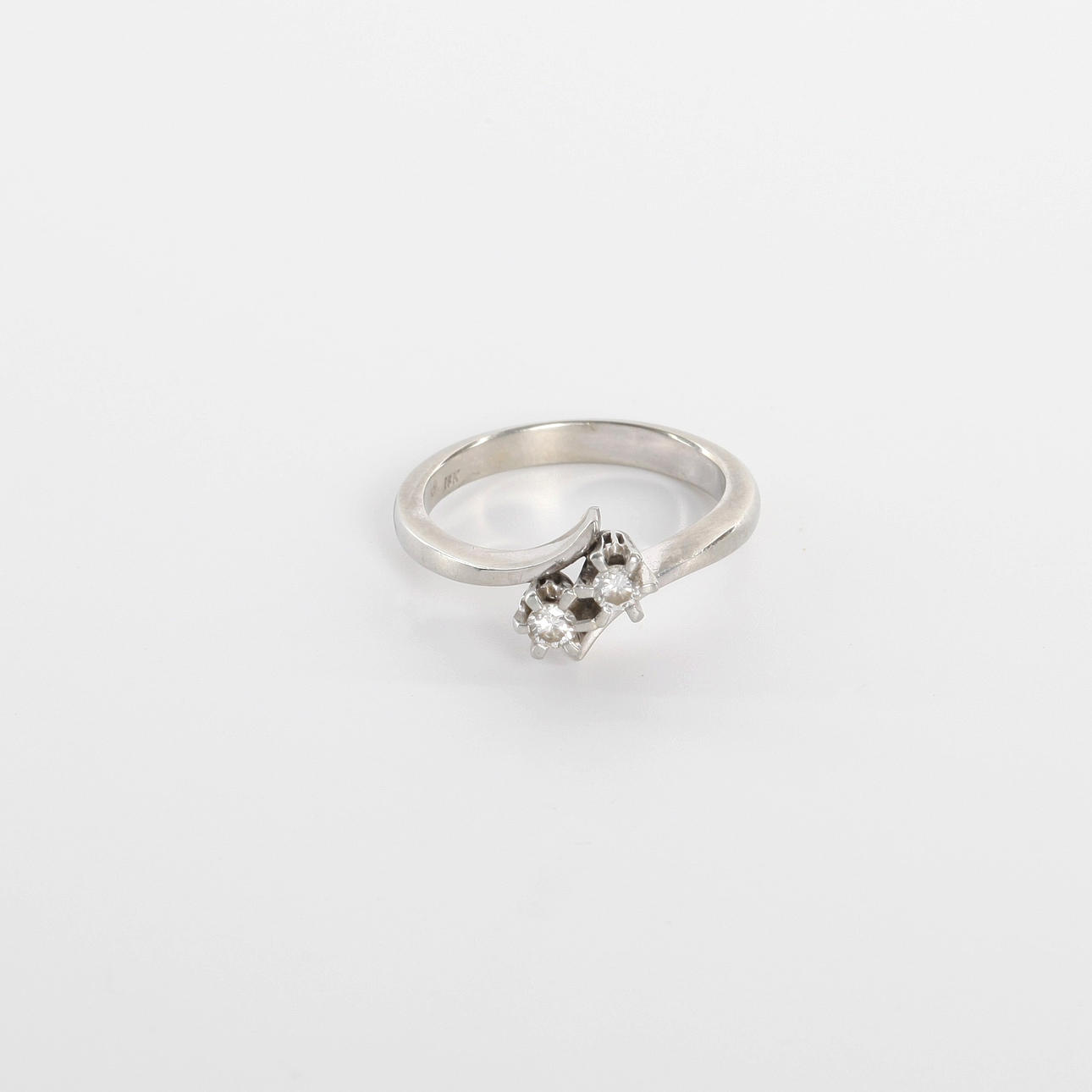 DIAMOND RING 0,2ctw, sibling ring, 18K white gold.
