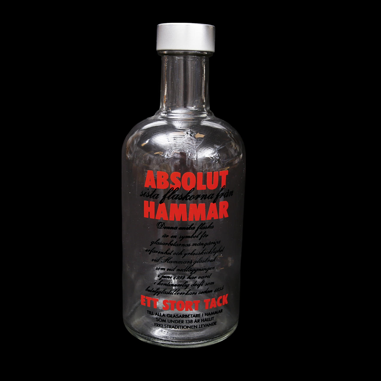 A BOTTLE, Absolut Hammar, Hammars Glassworks.