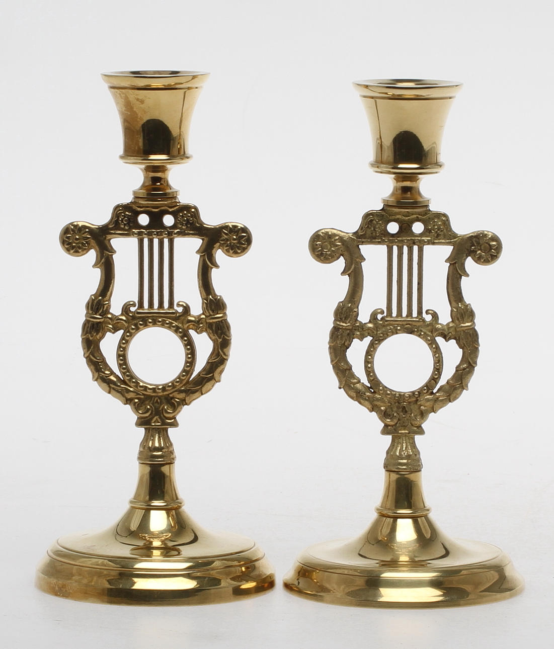 LJUSSTAKAR 1 par, mässing, Skultuna No 2.