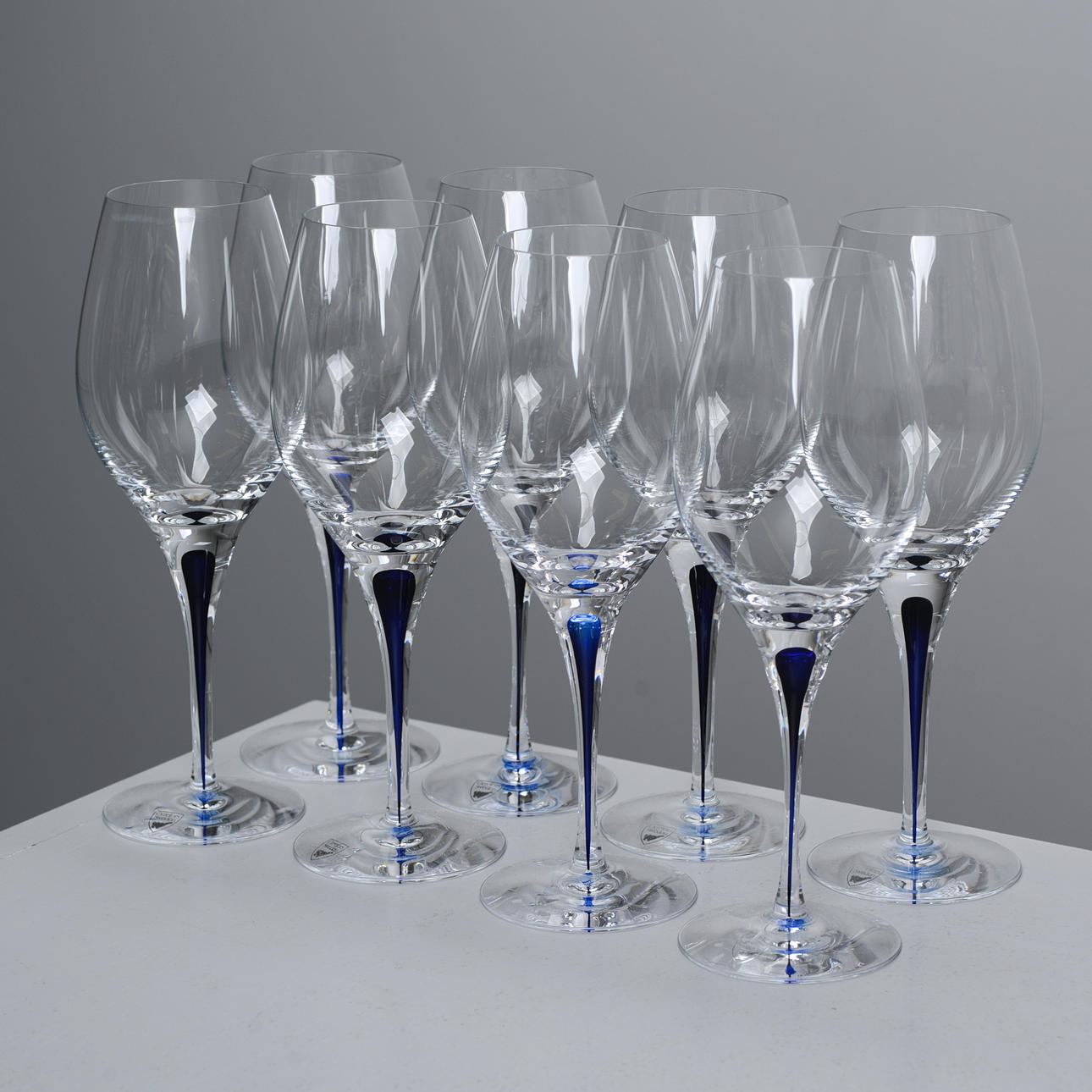 ERIKA LAGERBIELKE. „Intermezzo“, 8 vinglas, Orrefors.