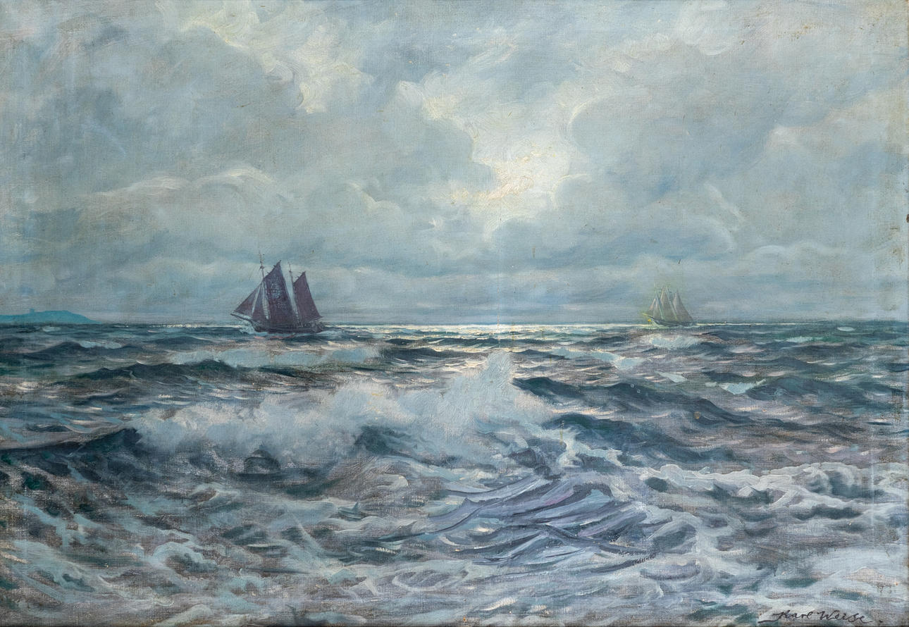 KARL WEISE (1890-1947). Returning sailors to Hiddensee.