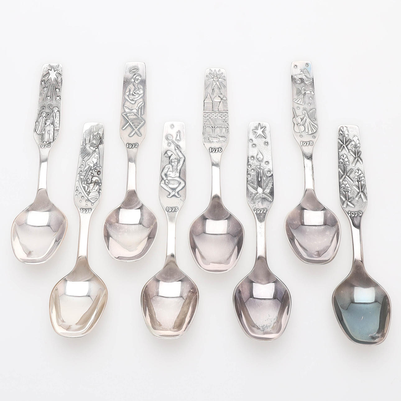 CHRISTMAS SPOONS, 8 pcs, silver, Mema.