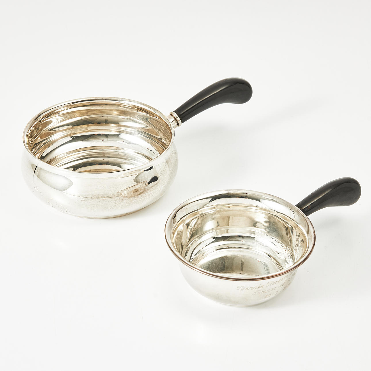A silver butter pans, Denmark, 20th century.