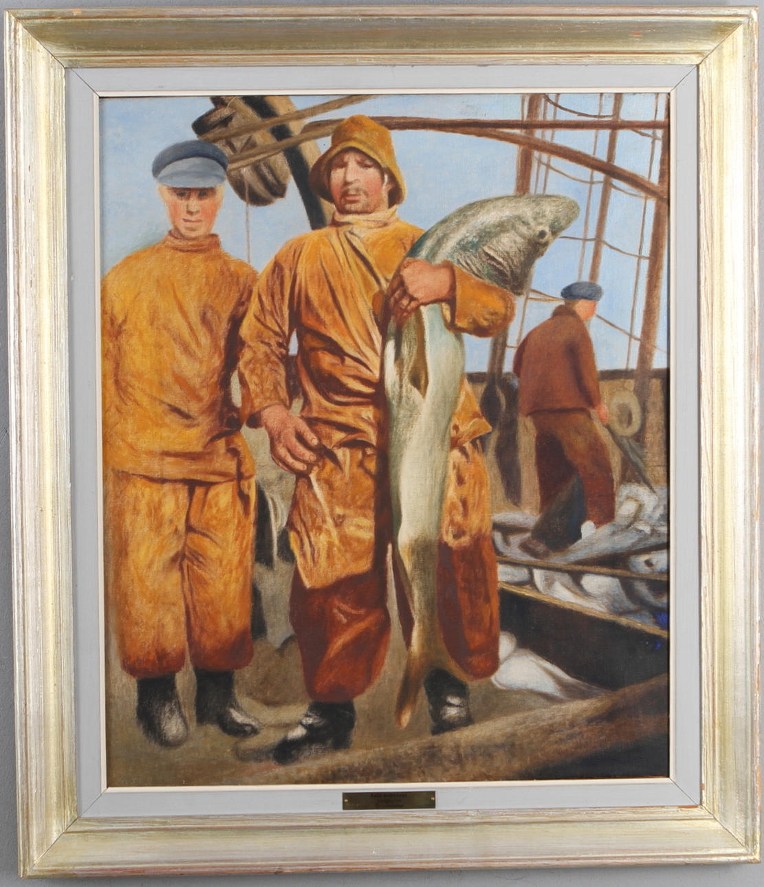 KARL "XYLOGRAFEN" ANDERSSON. Fiskare, olja på duk, intygad a tergo.