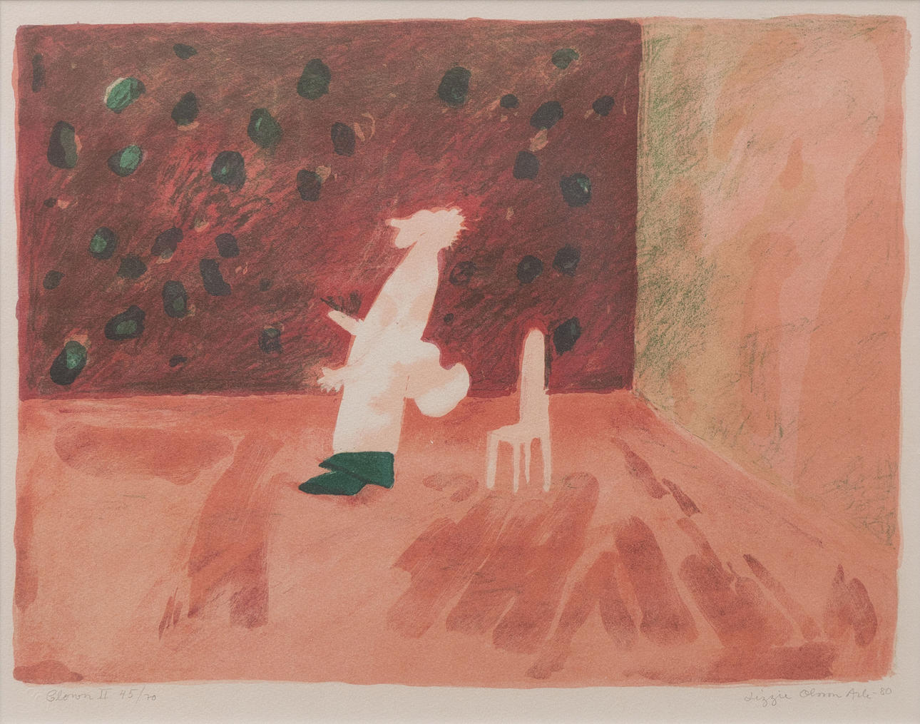 LIZZIE OLSSON ARLE (1926-2006). “Clown II”, color lithograph 45/70, signed and dated -80.