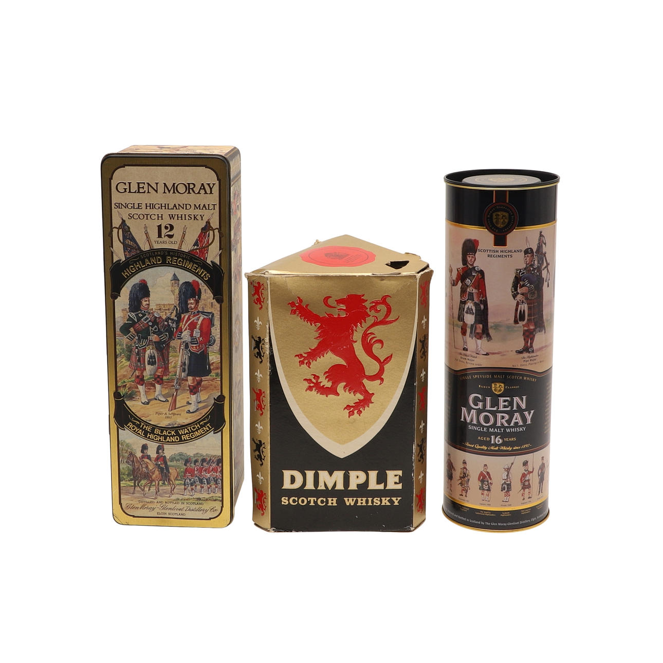 GLEN MORAY & DIMPLE WHISKY.