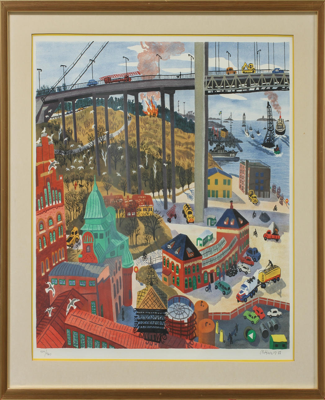 MONA HUSS WALIN. Klippan, färglitografi, signerad och numrerad 404/460.