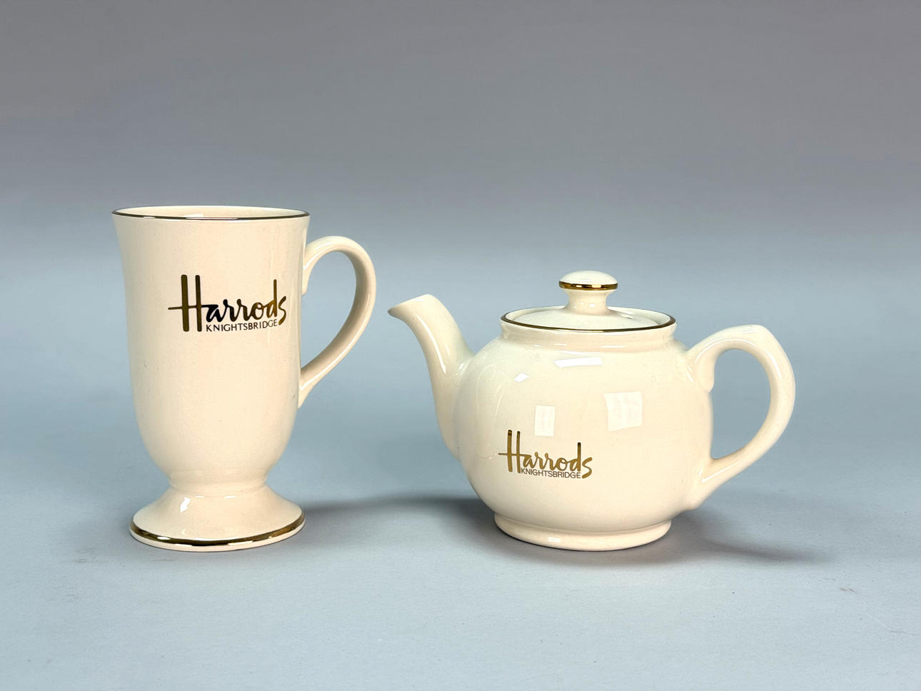 MUG AND A TEAPOT, Harrods Knightsbridge, bone china.