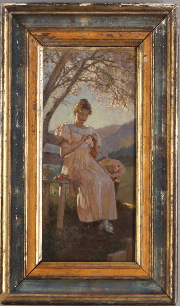 JOSEPH EUGEN HÖRWARTER. "Frühling", olja på pannå, signerad.