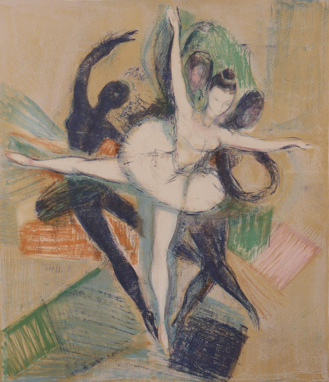 GERDA ÅKESSON, lithograph, ballerinas.