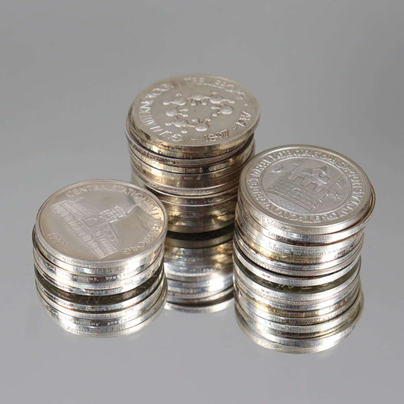 SILVER COINS, Trelleborg Local Coin, 26 pcs, total 492 grams.