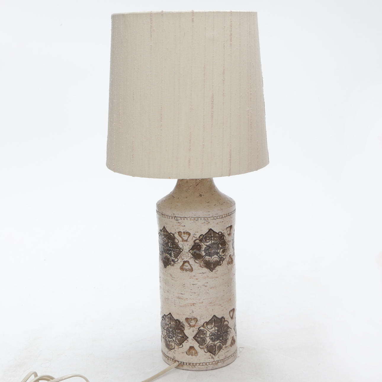 A chamotte earthenware table lamp, Bitossi, Italy, 1960's.