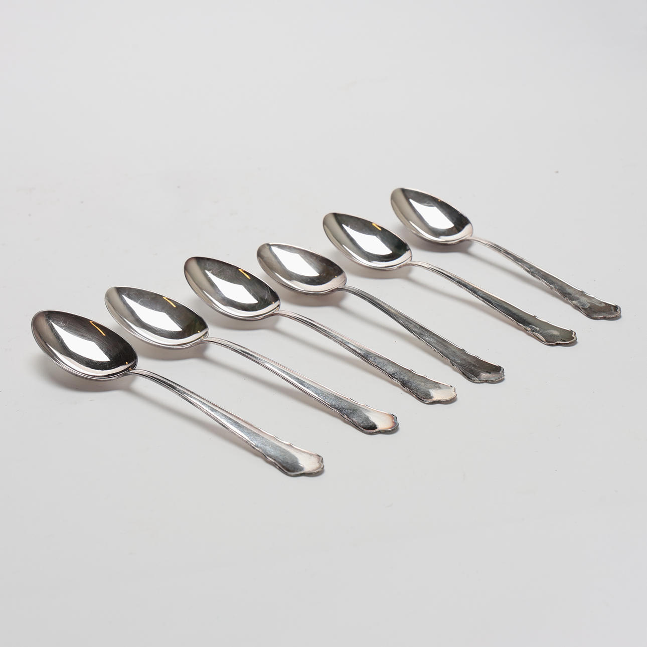 SPOONS. Silver, 6 pcs.