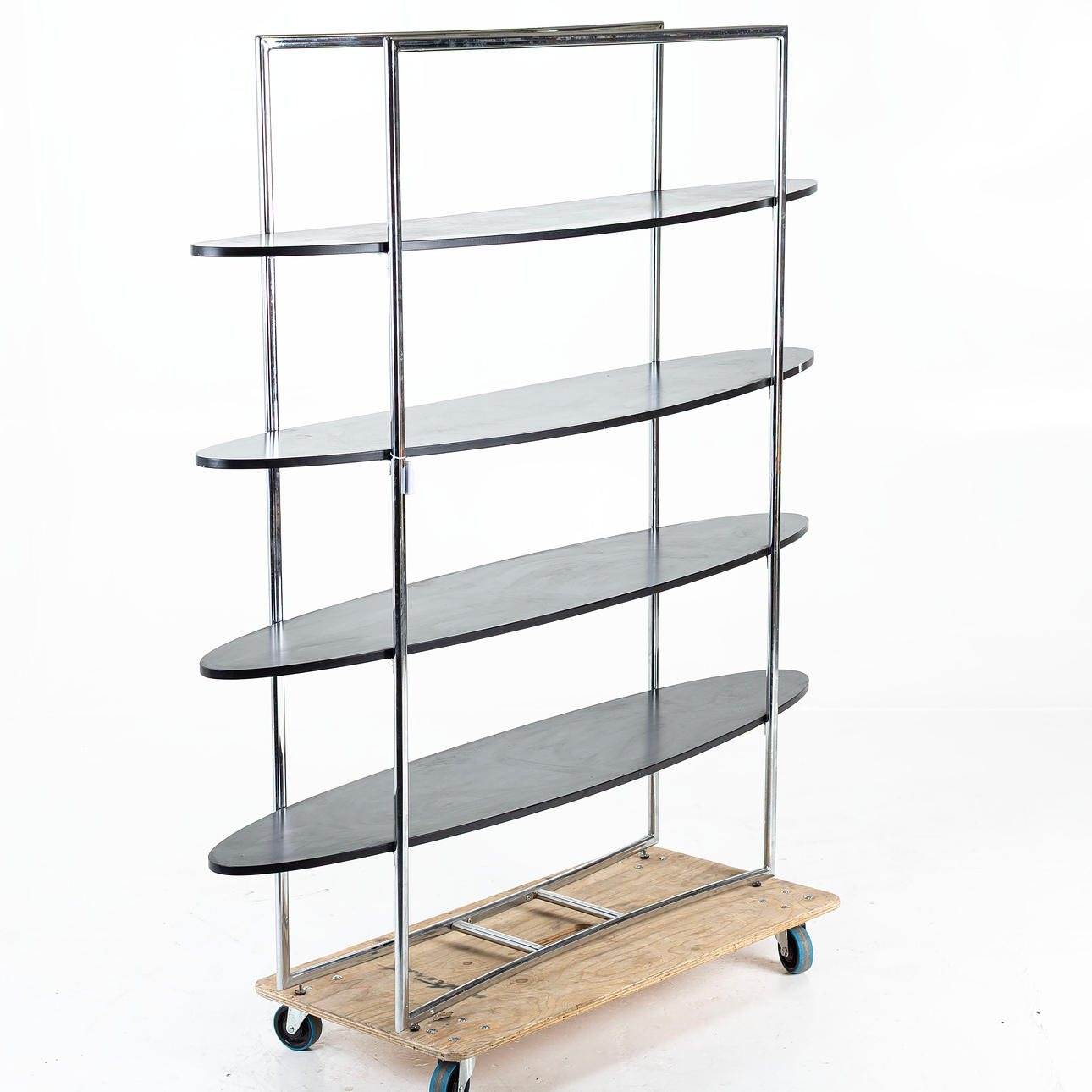 SHELF, with chrome frame, contemporary.