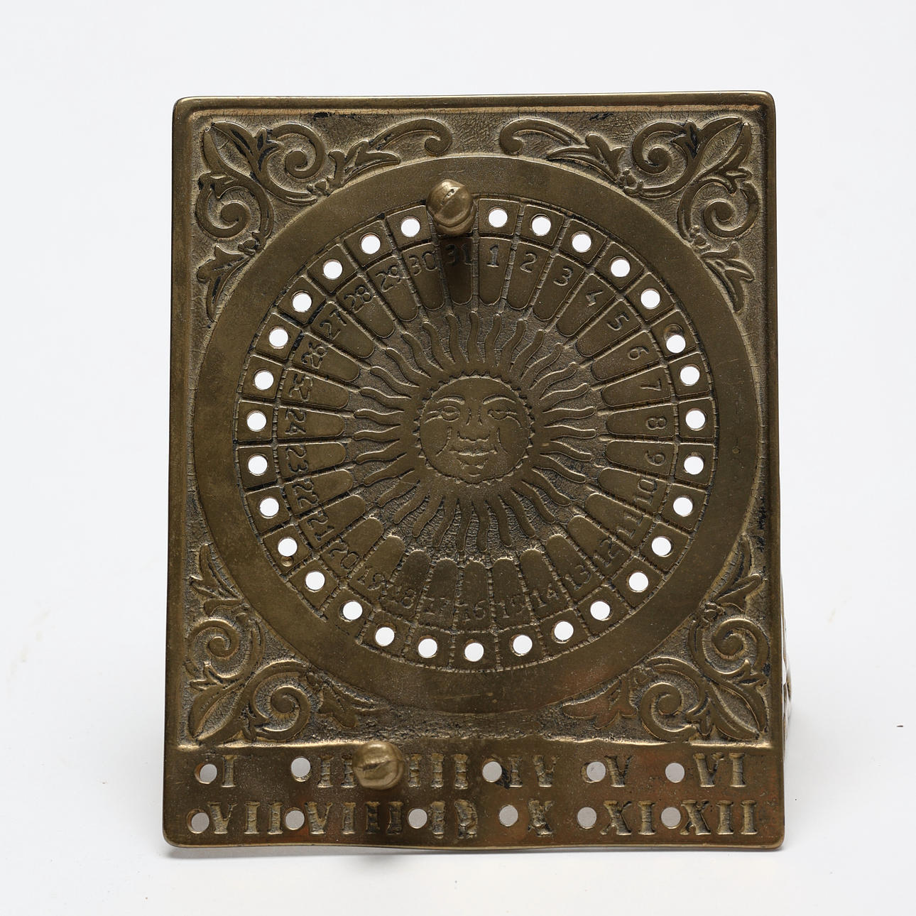 SOLAR CALENDAR. Brass.