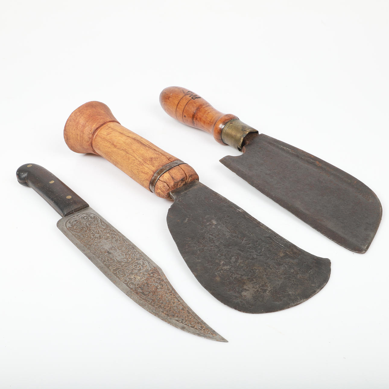 AXES AND KNIFE, 3 pieces, probably India.