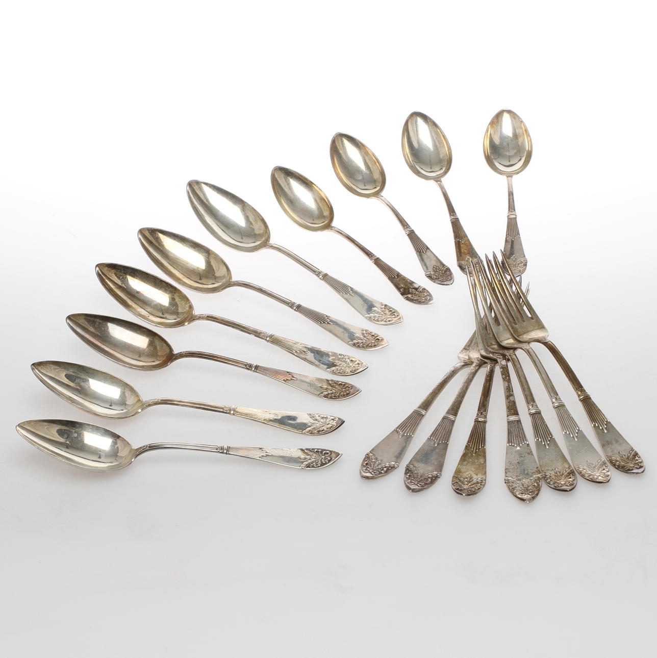 BESTICK, 17 delar, silver, modell "Empire", Tyskland samt Sverige, 1900-tal.