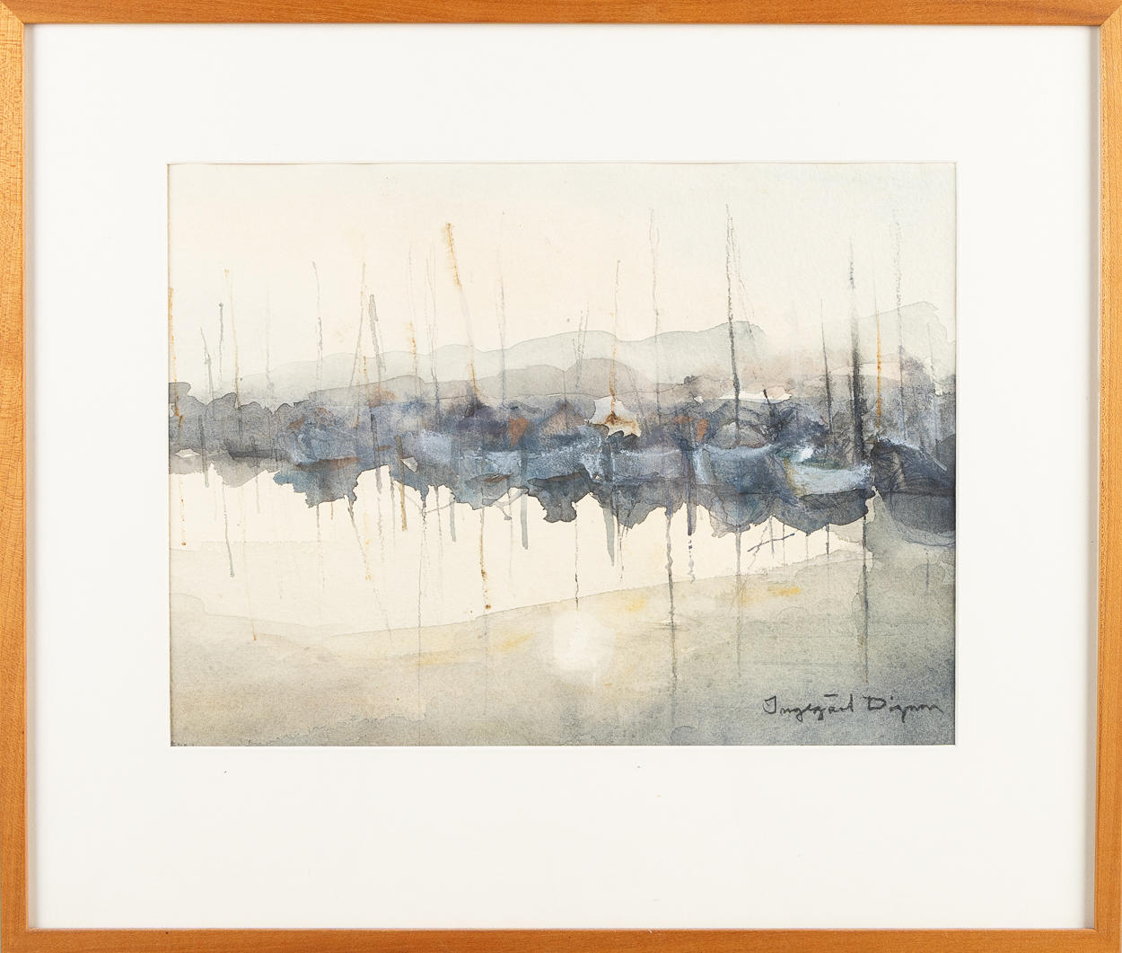 INGEGERD DIGMAN, vesiväri, Kattvikin satama, Båstad.