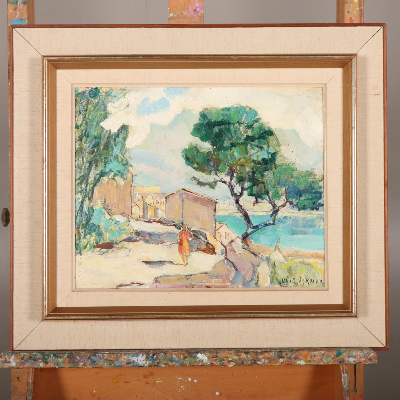 KNUT  NORMAN. OIL ON PANEL, signed.