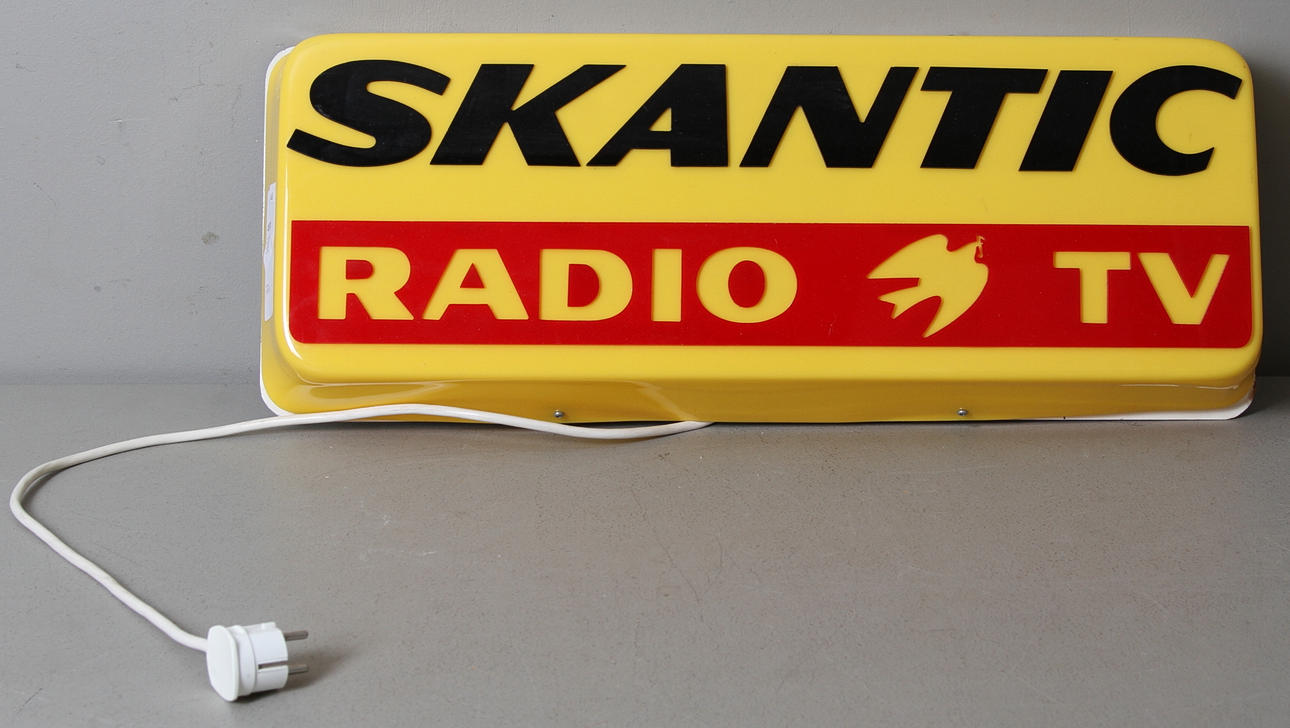 SKYLT MED BELYSNING, Skantic, radio och tv, 1960 tal.