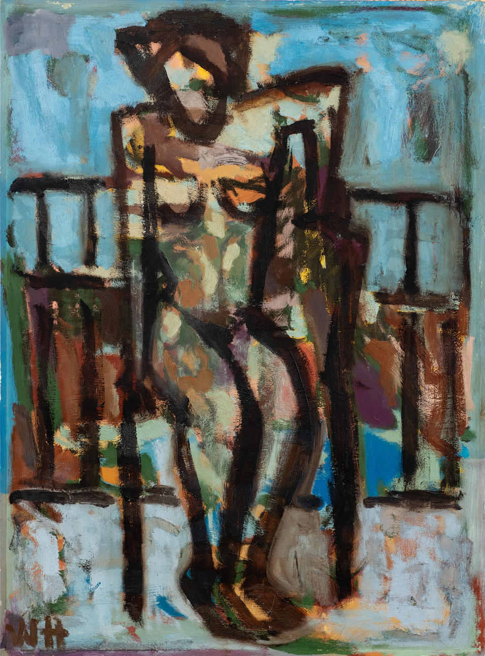 WILHELM HESSELBACH (1907-1960). Sitzender Akt.